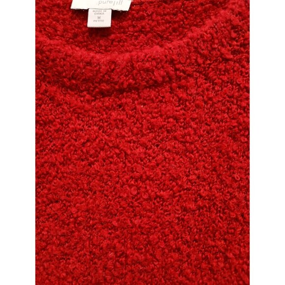 J.Jill Pure Jill Womens Wool Blend Sweater Medium Petite Red Pullover Timeless - Picture 3 of 8